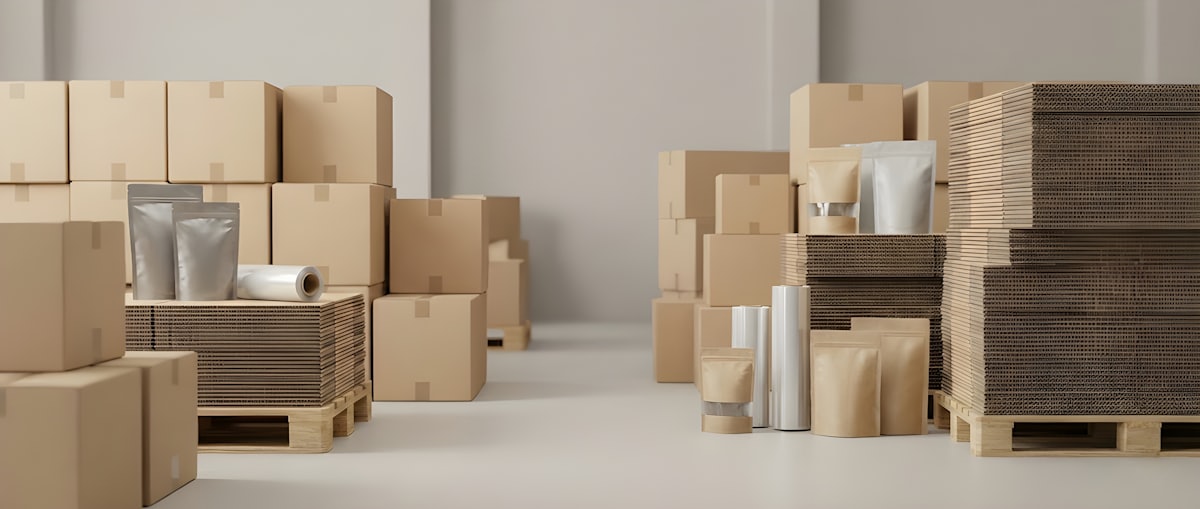 Warehouse packaging prepared for industrial parts supply