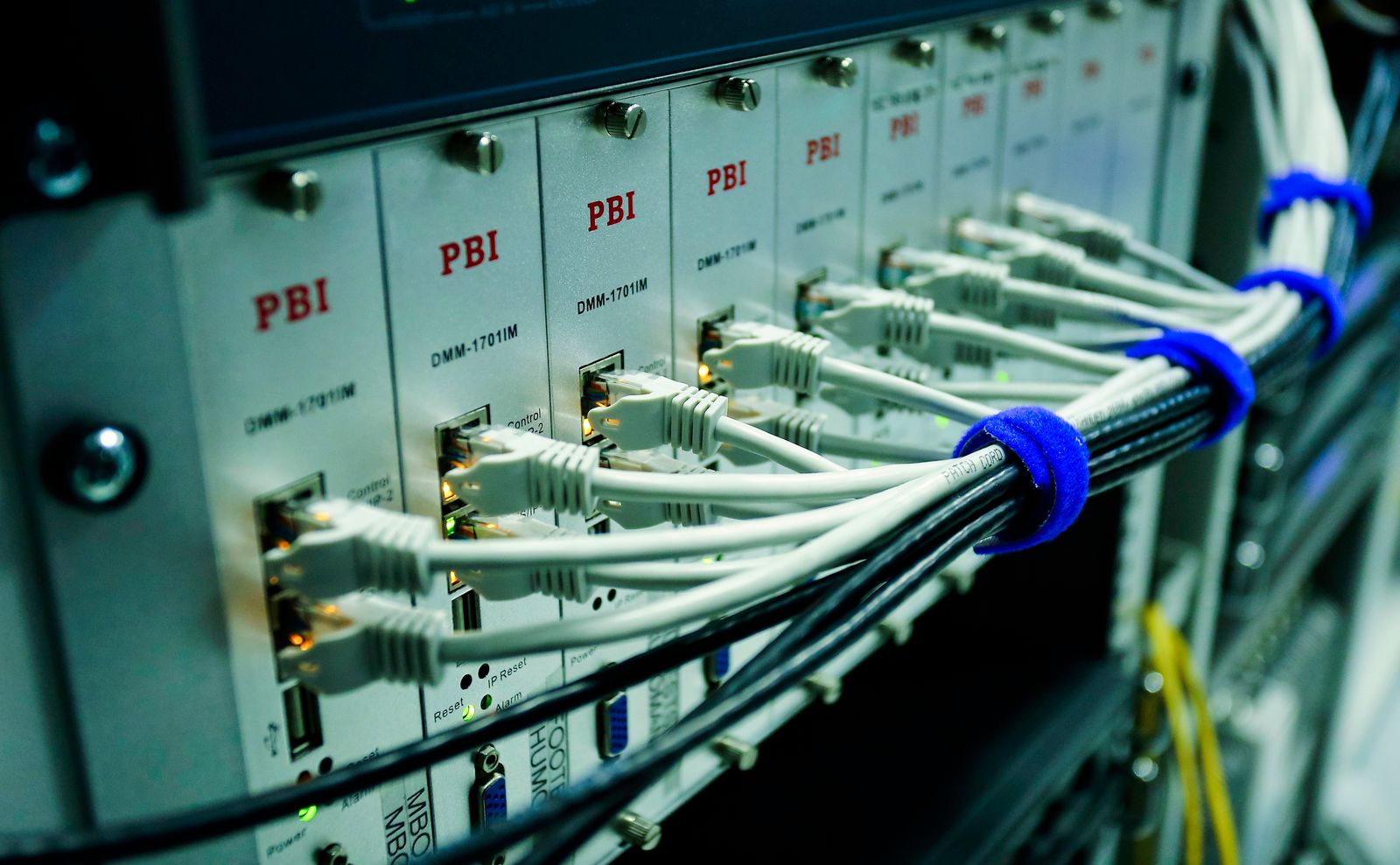 Industrial Ethernet switch and network cables for automation communication